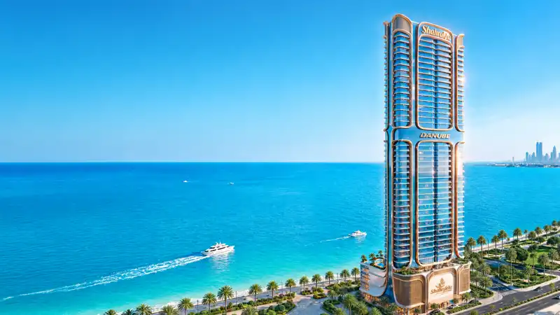 Shahrukhz Residences tower on the Dubai Maritime City waterfront
